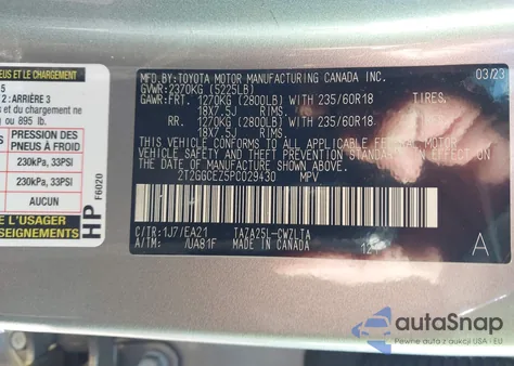 2023 Lexus Nx 350 Premium z USA, uszkodzony, nr VIN 2T2GGCEZ5PC029430